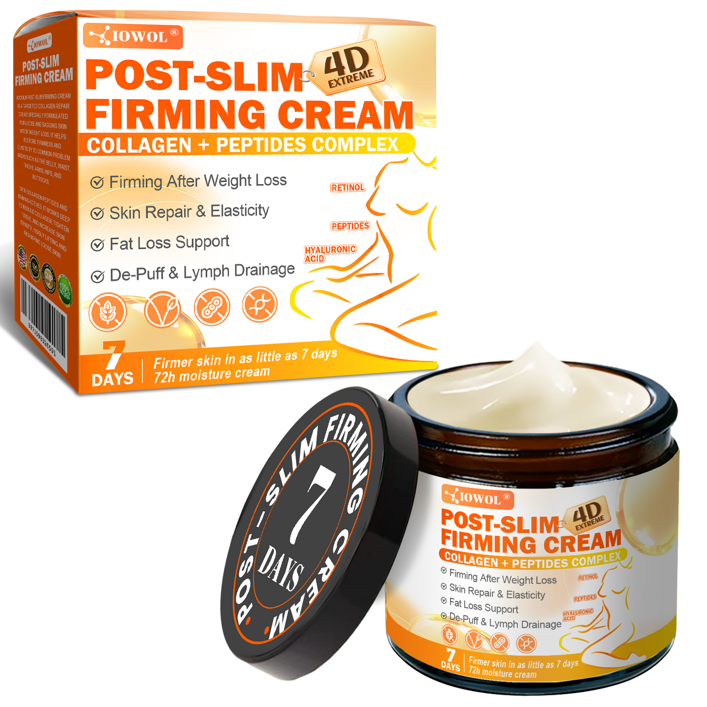 IOWOL® Post-Slim Firming Cream Firm and smooth loose skin after weight loss with collagen-powered care—80% OFF!