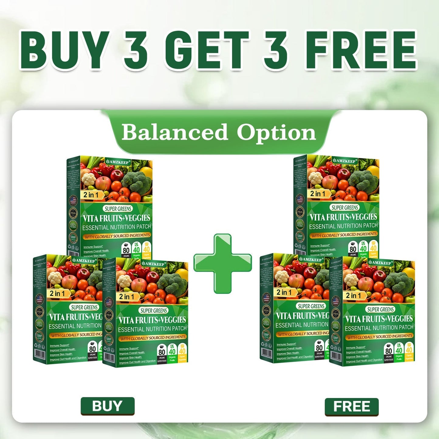𝑨𝑴𝒁𝑲𝑬𝑬𝑷® Vita Fruit & Veggie Essential Nutrition Patch