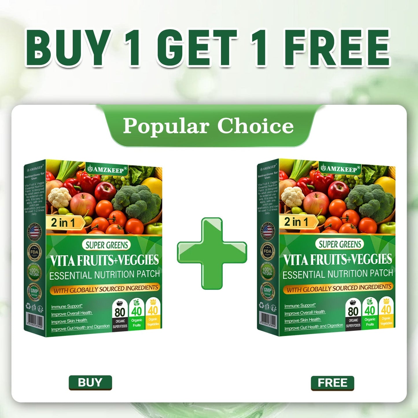 𝑨𝑴𝒁𝑲𝑬𝑬𝑷® Vita Fruit & Veggie Essential Nutrition Patch